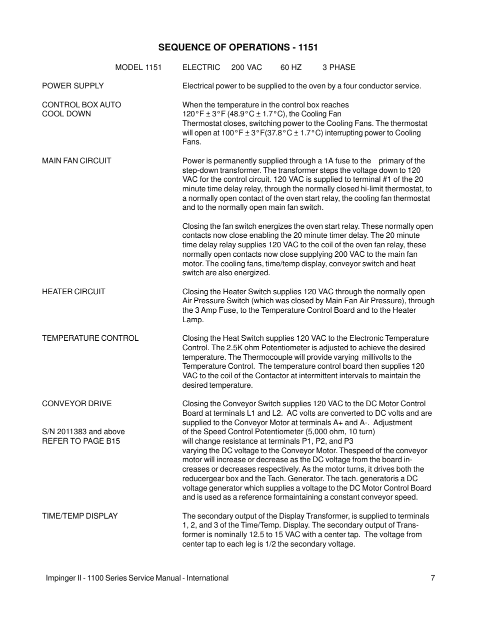 Lincoln Impinger Conveyor Ovens 1100 Series User Manual | Page 7 / 92