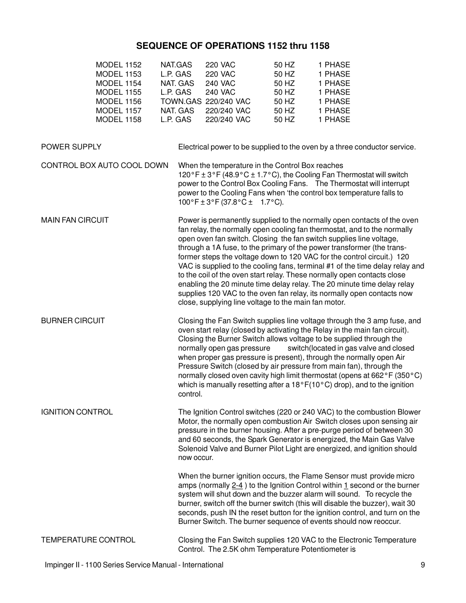 Lincoln Impinger Conveyor Ovens 1100 Series User Manual | Page 9 / 92