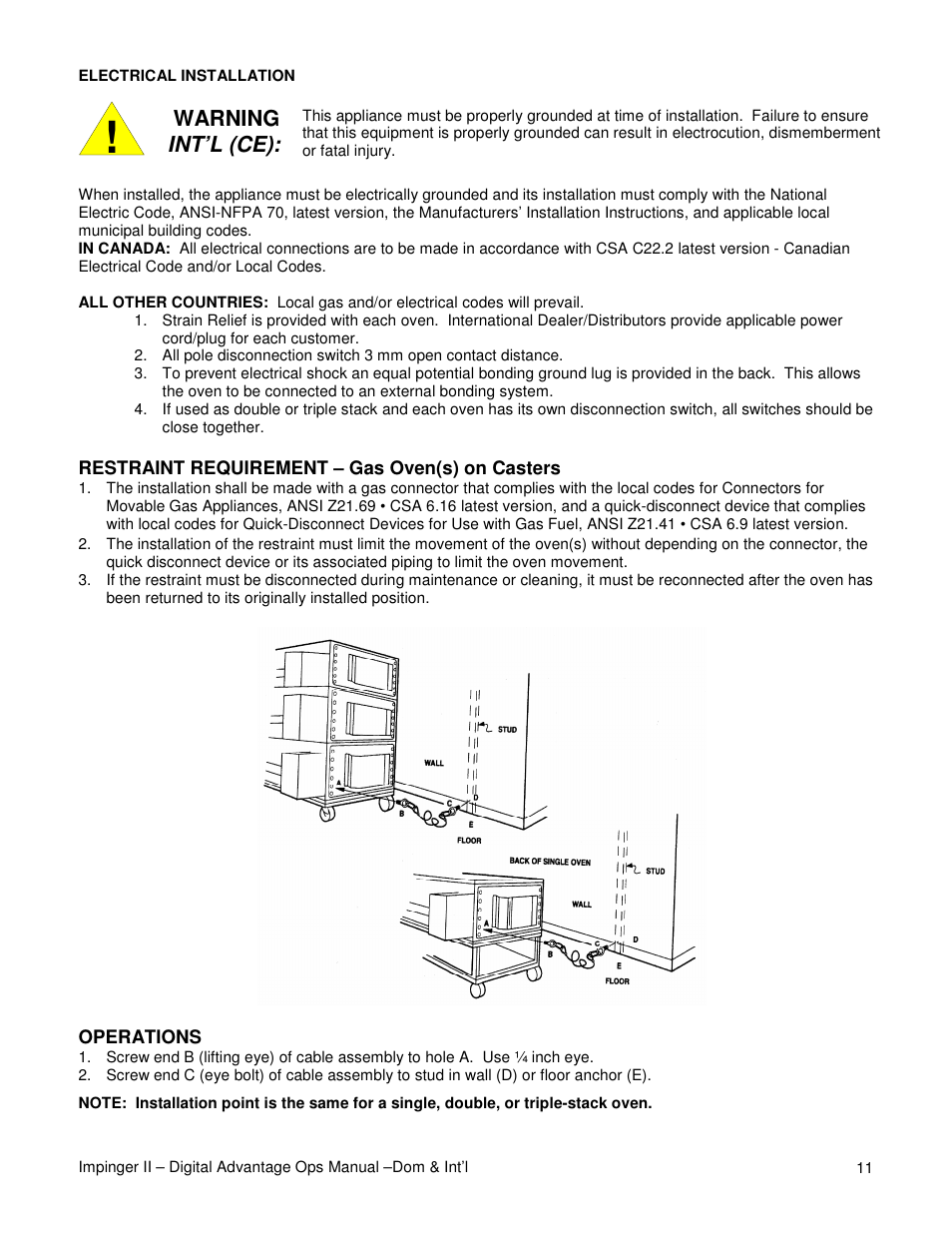 Warning int’l (ce) | Lincoln Series 1100 User Manual | Page 11 / 24