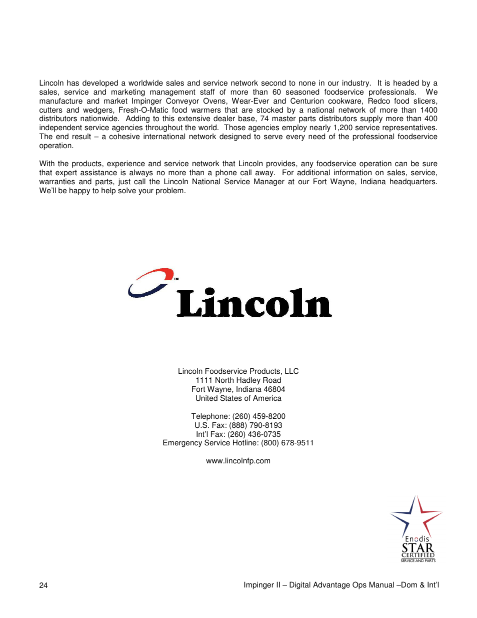 Lincoln Series 1100 User Manual | Page 24 / 24
