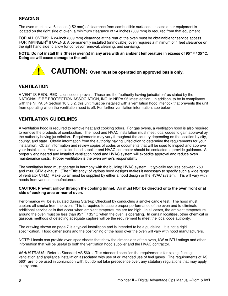 Caution | Lincoln Series 1100 User Manual | Page 6 / 24