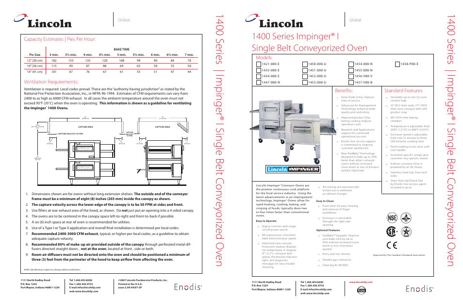 Lincoln Impinger I 1457-V00-B User Manual | 2 pages