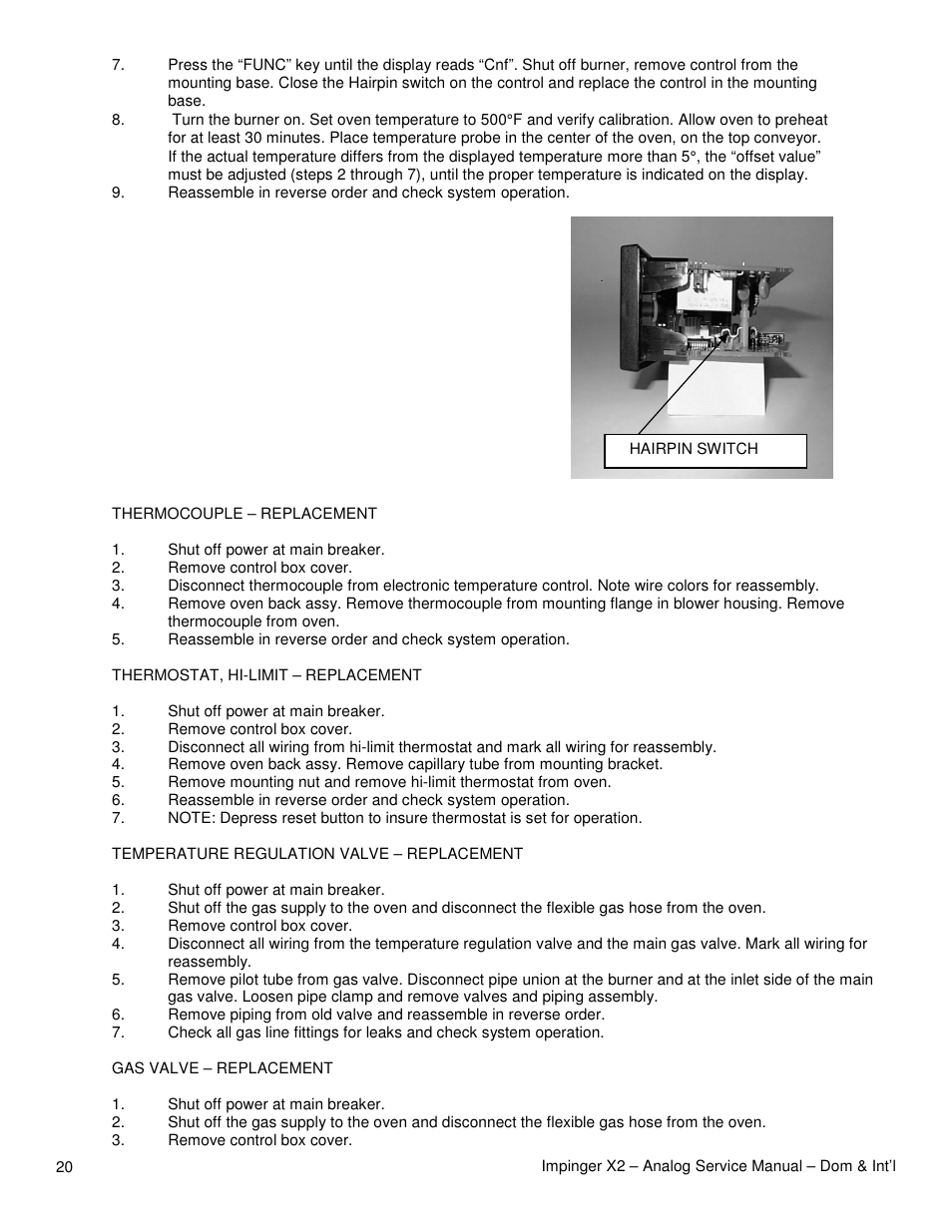 Lincoln Impinger X2 Ovens with Push Button Controls 3240-2 User Manual | Page 20 / 40