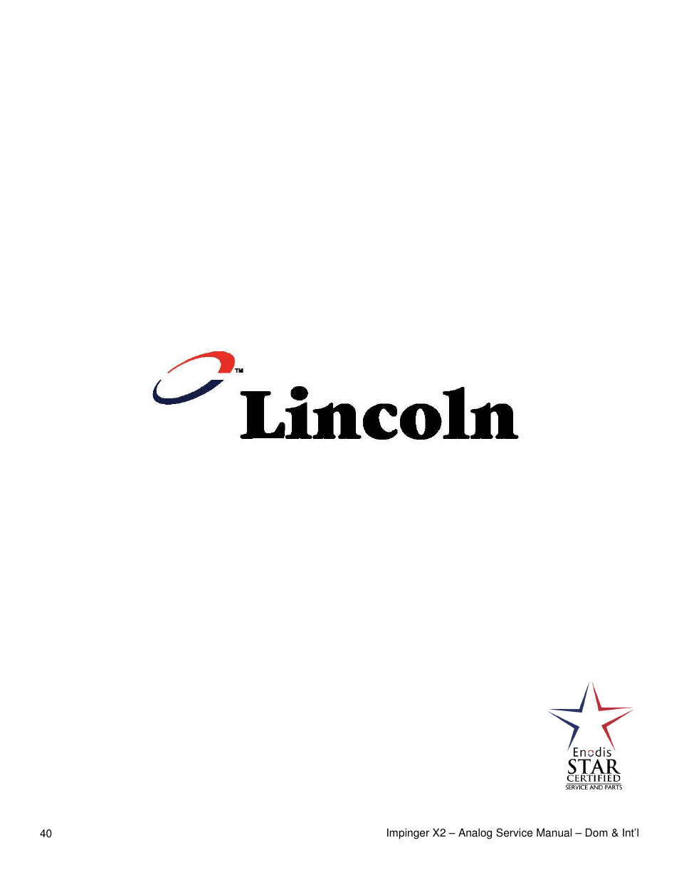 Lincoln Impinger X2 Ovens with Push Button Controls 3240-2 User Manual | Page 40 / 40