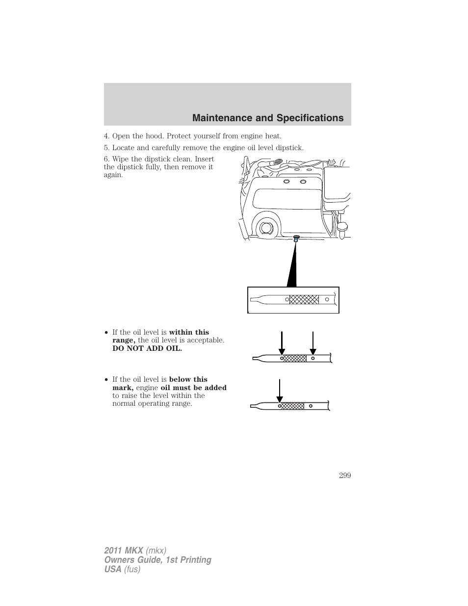 Maintenance and specifications | Lincoln 2011 MKX User Manual | Page 299 / 367