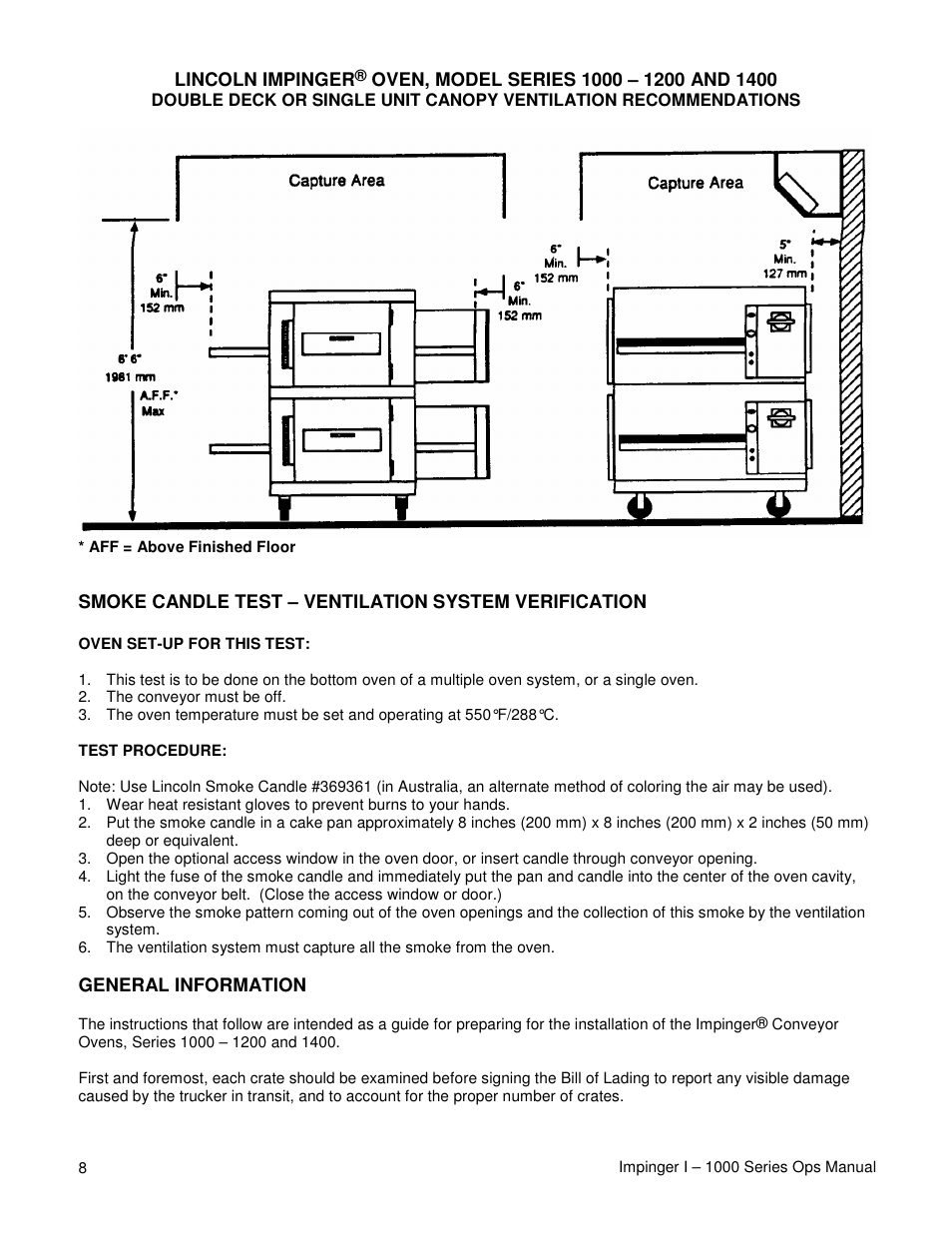Lincoln IMPINGER 1200 User Manual | Page 8 / 20
