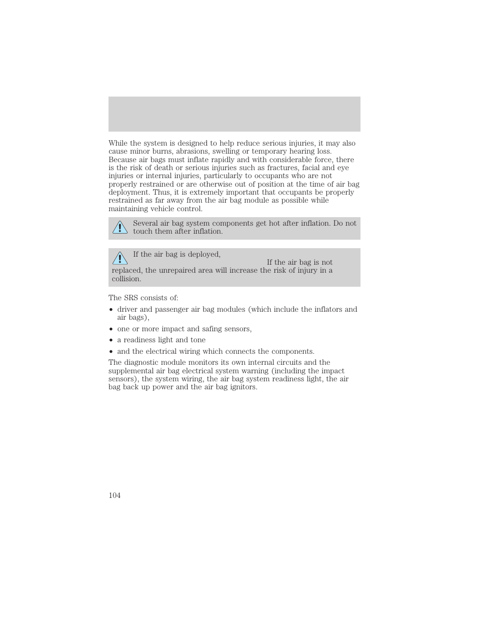 Seating and safety restraints | Lincoln 1999 Continental User Manual | Page 104 / 208