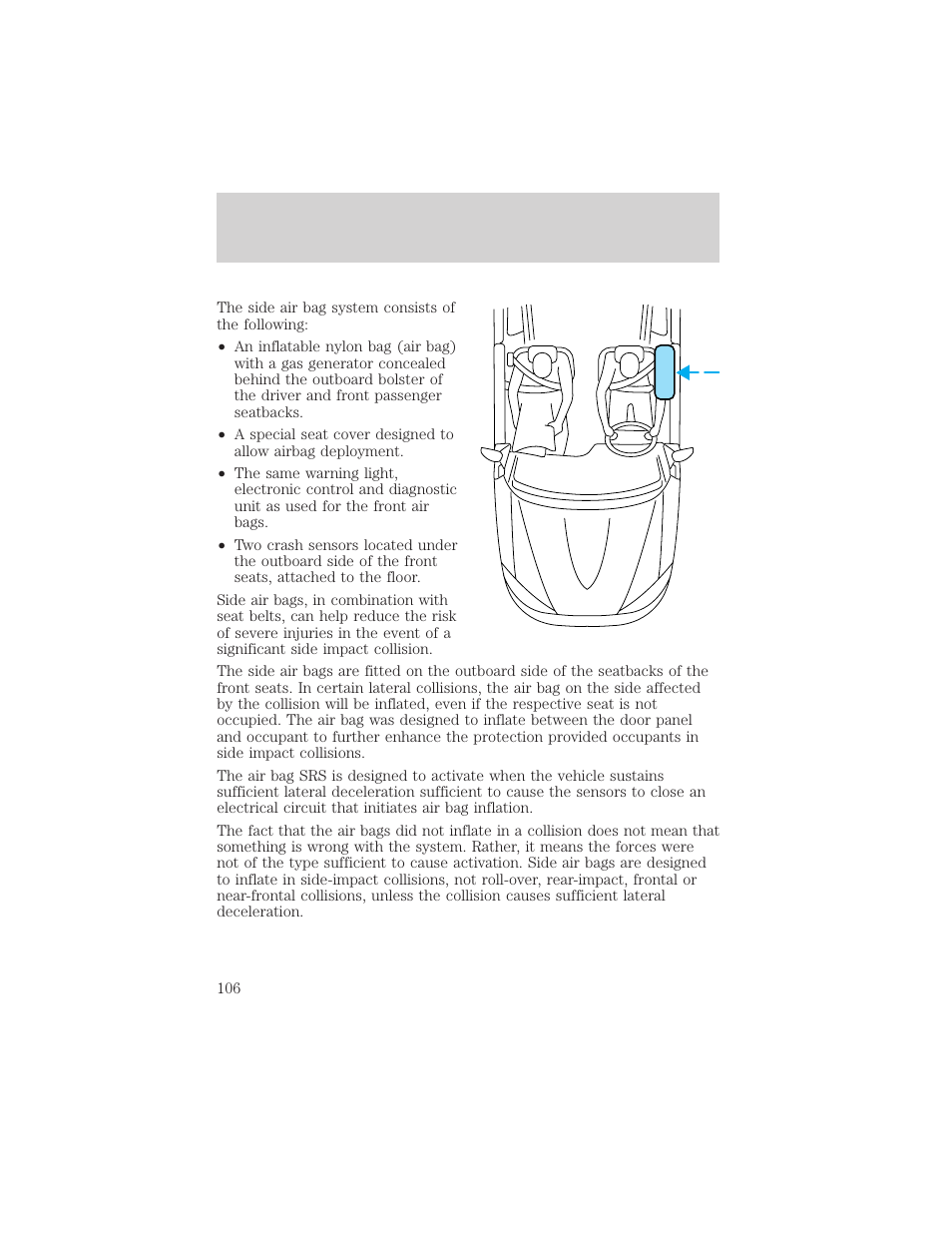 Seating and safety restraints | Lincoln 1999 Continental User Manual | Page 106 / 208