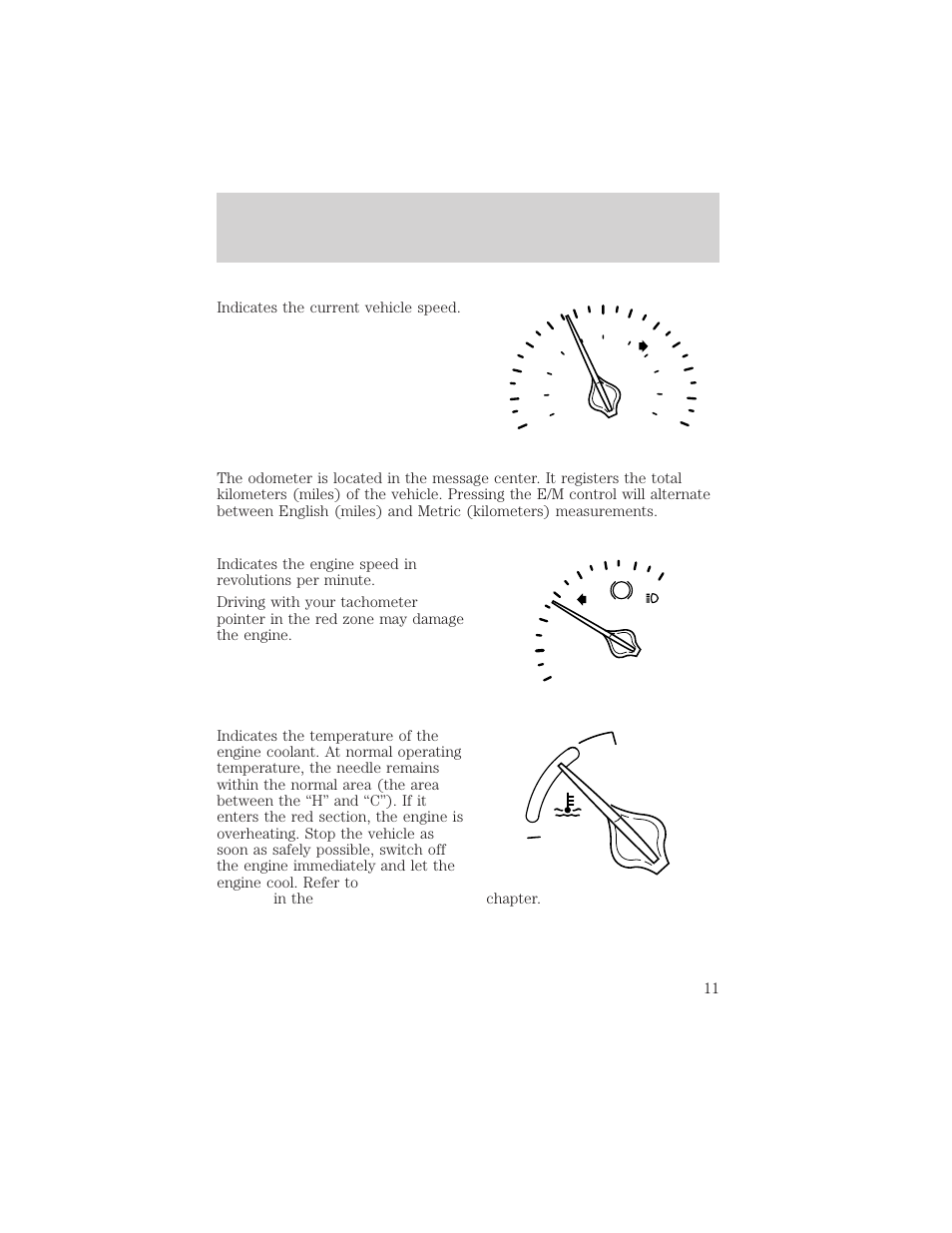 Instrumentation | Lincoln 1999 Continental User Manual | Page 11 / 208