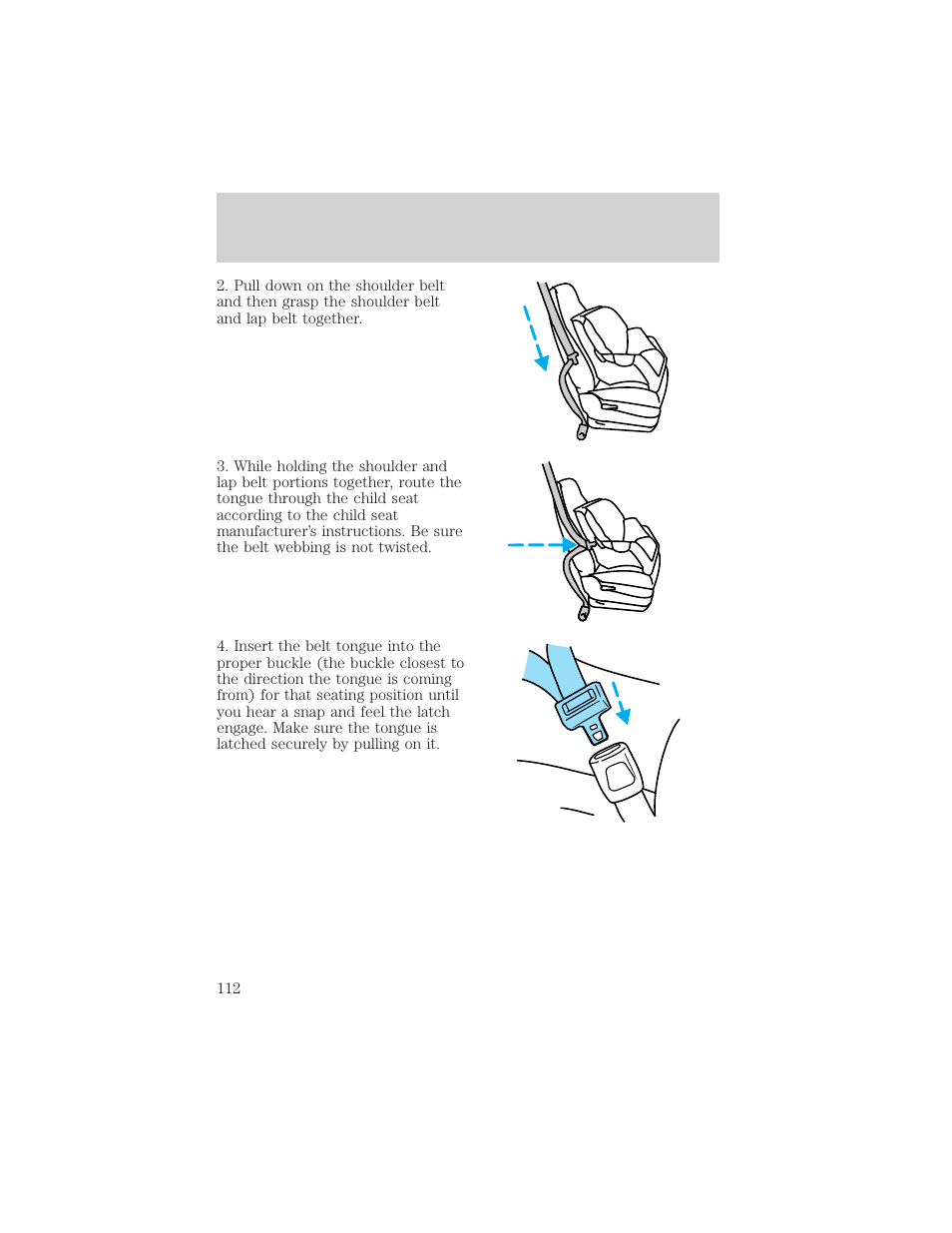 Seating and safety restraints | Lincoln 1999 Continental User Manual | Page 112 / 208