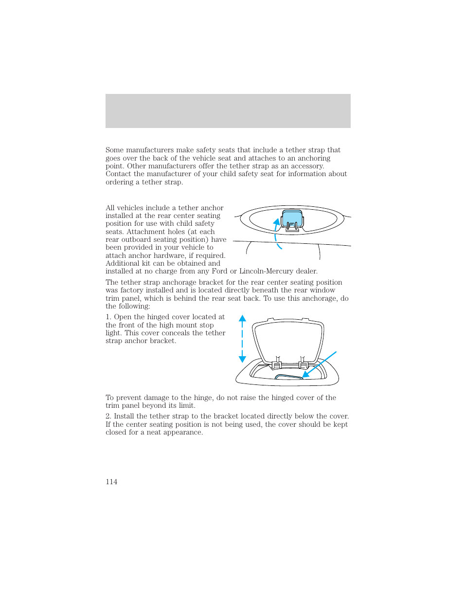 Seating and safety restraints | Lincoln 1999 Continental User Manual | Page 114 / 208