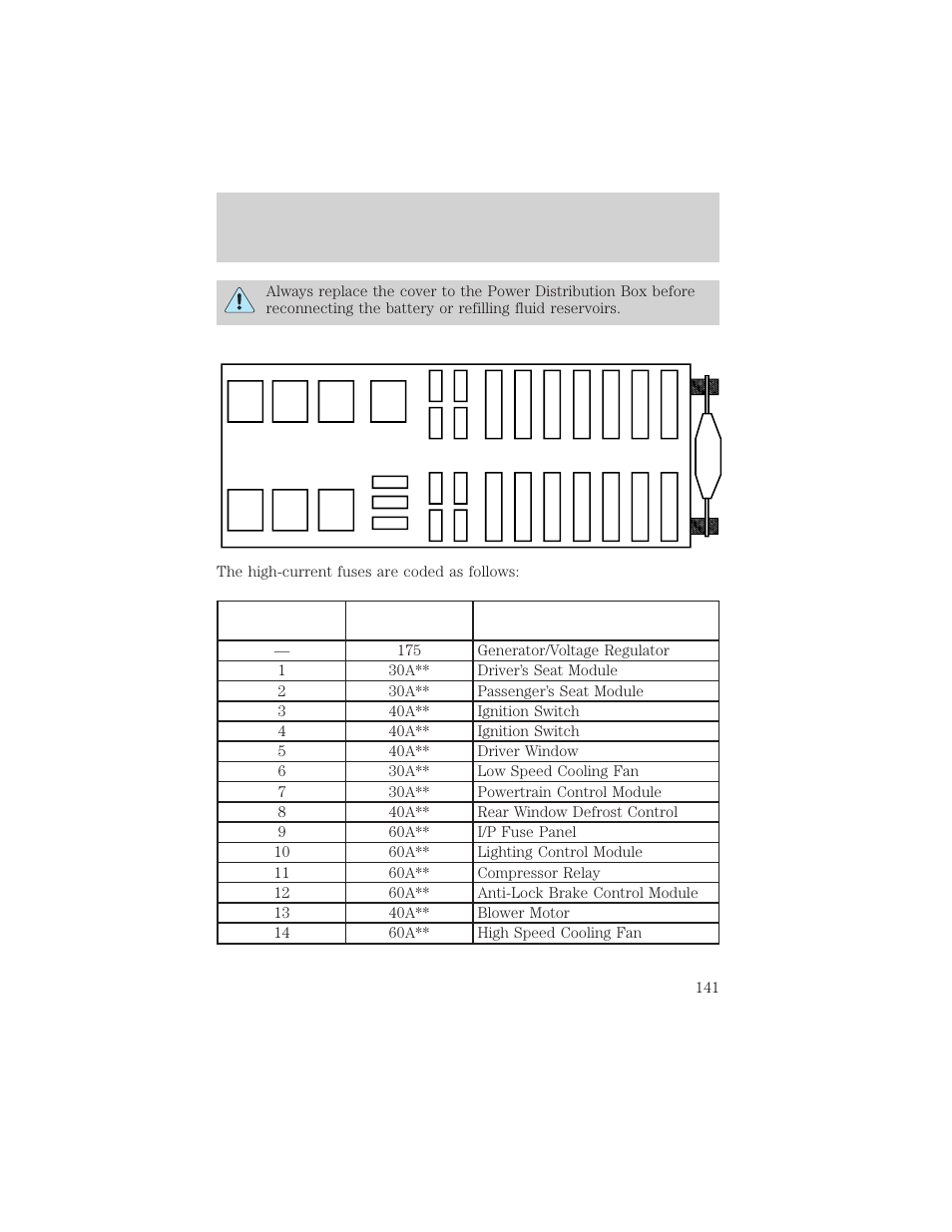 Roadside emergencies | Lincoln 1999 Continental User Manual | Page 141 / 208