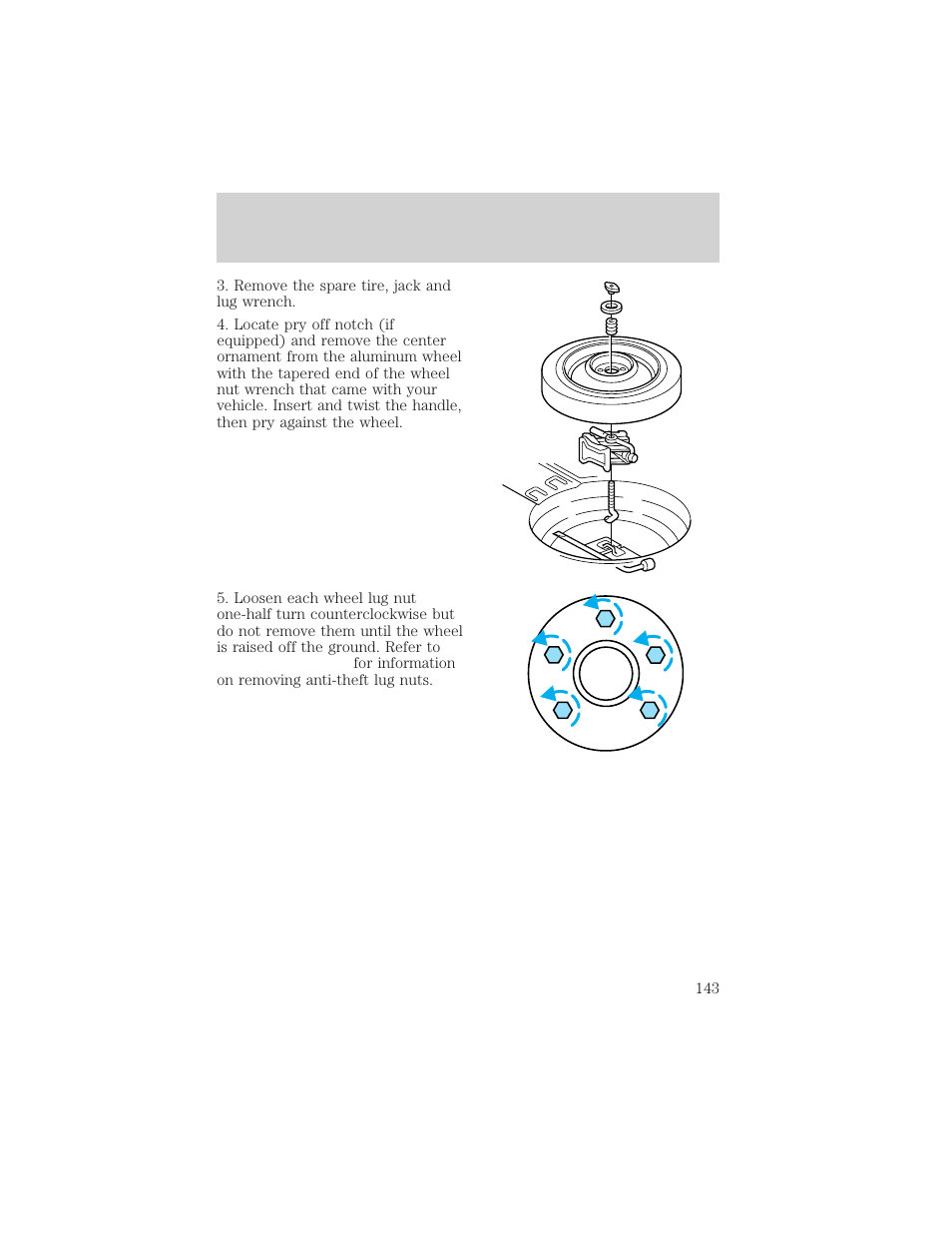 Roadside emergencies | Lincoln 1999 Continental User Manual | Page 143 / 208