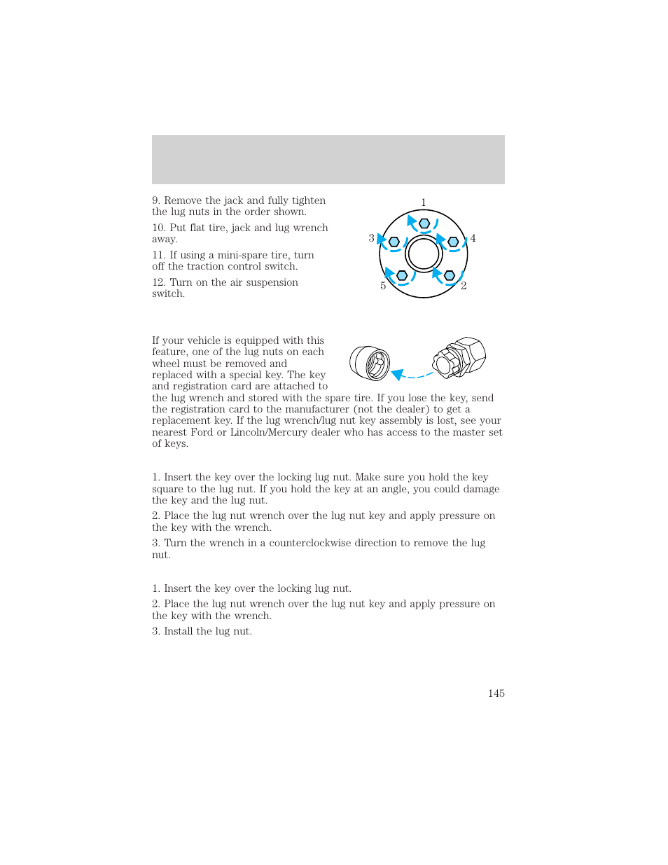 Roadside emergencies | Lincoln 1999 Continental User Manual | Page 145 / 208