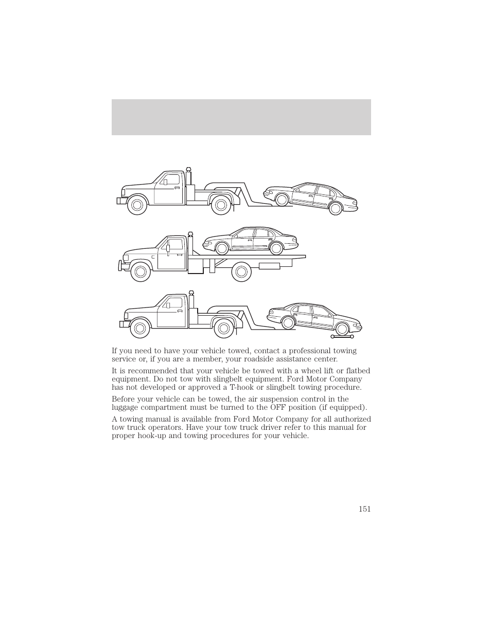 Roadside emergencies | Lincoln 1999 Continental User Manual | Page 151 / 208