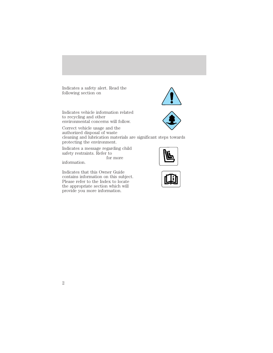 Introduction | Lincoln 1999 Continental User Manual | Page 2 / 208