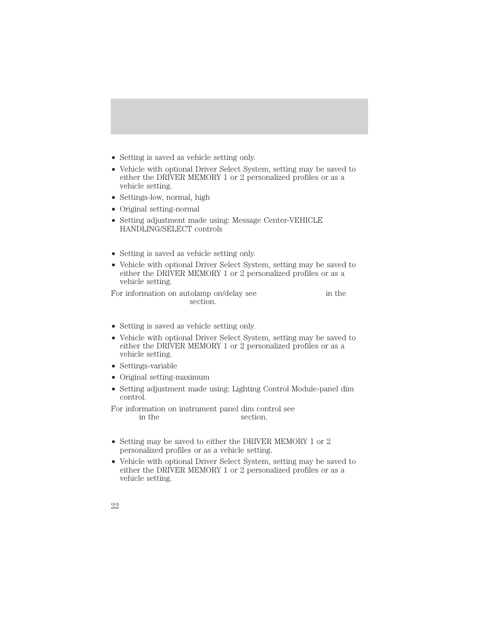 Instrumentation | Lincoln 1999 Continental User Manual | Page 22 / 208