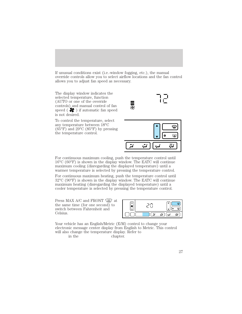 Auto, Controls and features | Lincoln 1999 Continental User Manual | Page 27 / 208