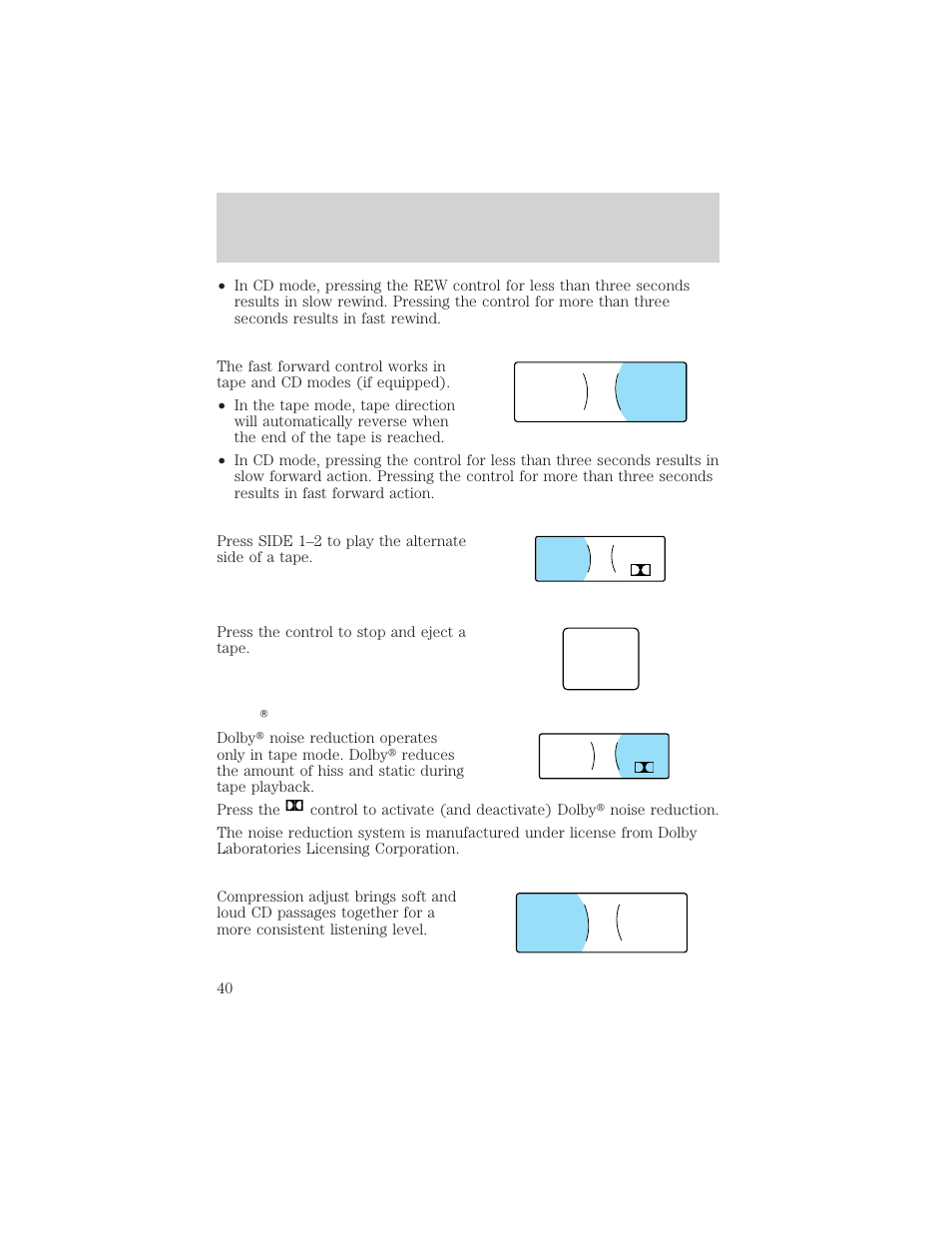 Controls and features | Lincoln 1999 Continental User Manual | Page 40 / 208