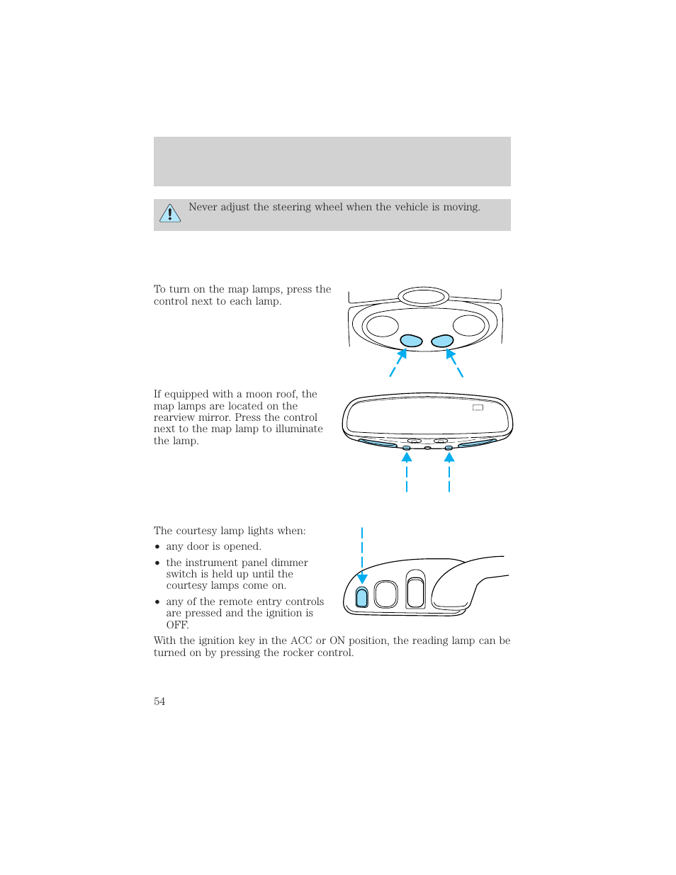 Controls and features | Lincoln 1999 Continental User Manual | Page 54 / 208