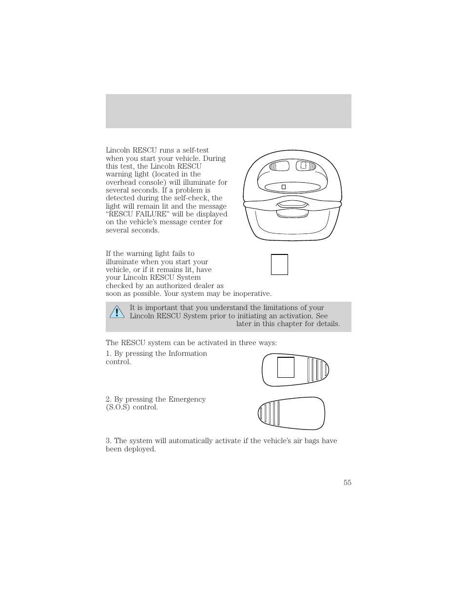 S.o.s | Lincoln 1999 Continental User Manual | Page 55 / 208