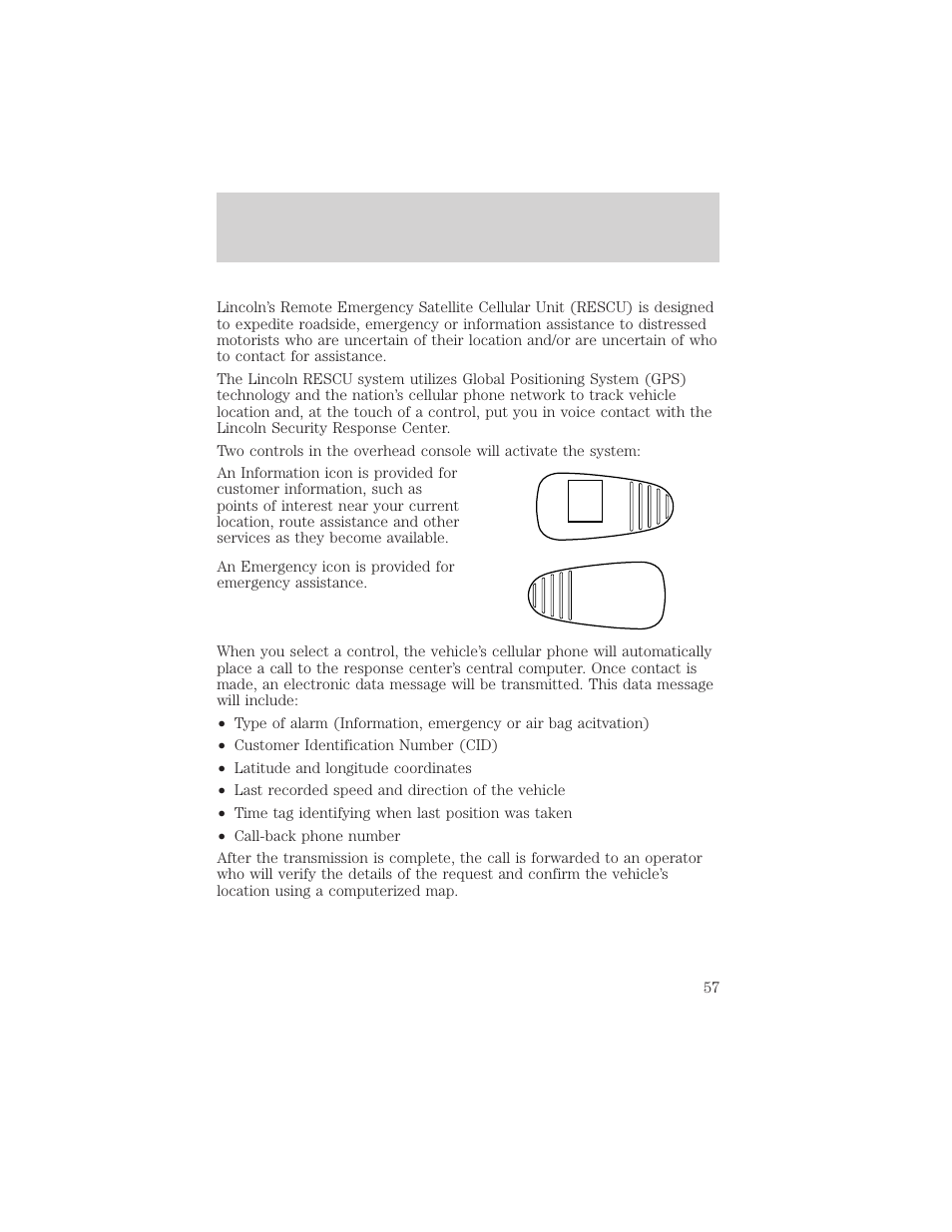 S.o.s | Lincoln 1999 Continental User Manual | Page 57 / 208