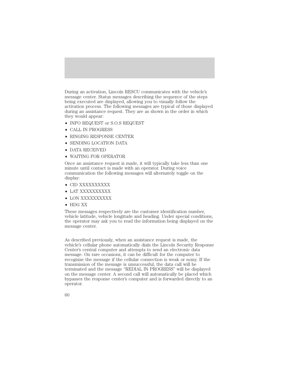 Controls and features | Lincoln 1999 Continental User Manual | Page 60 / 208