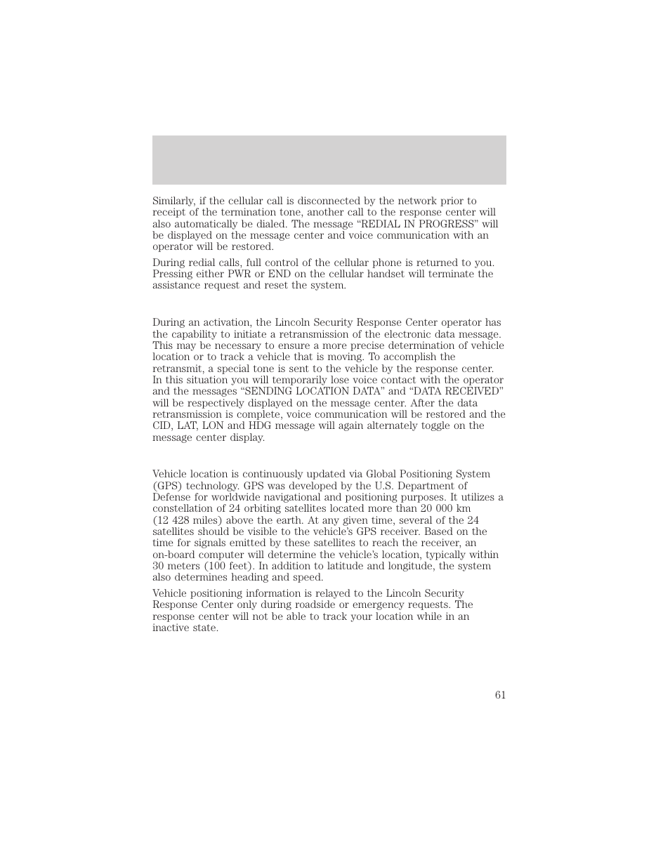 Controls and features | Lincoln 1999 Continental User Manual | Page 61 / 208