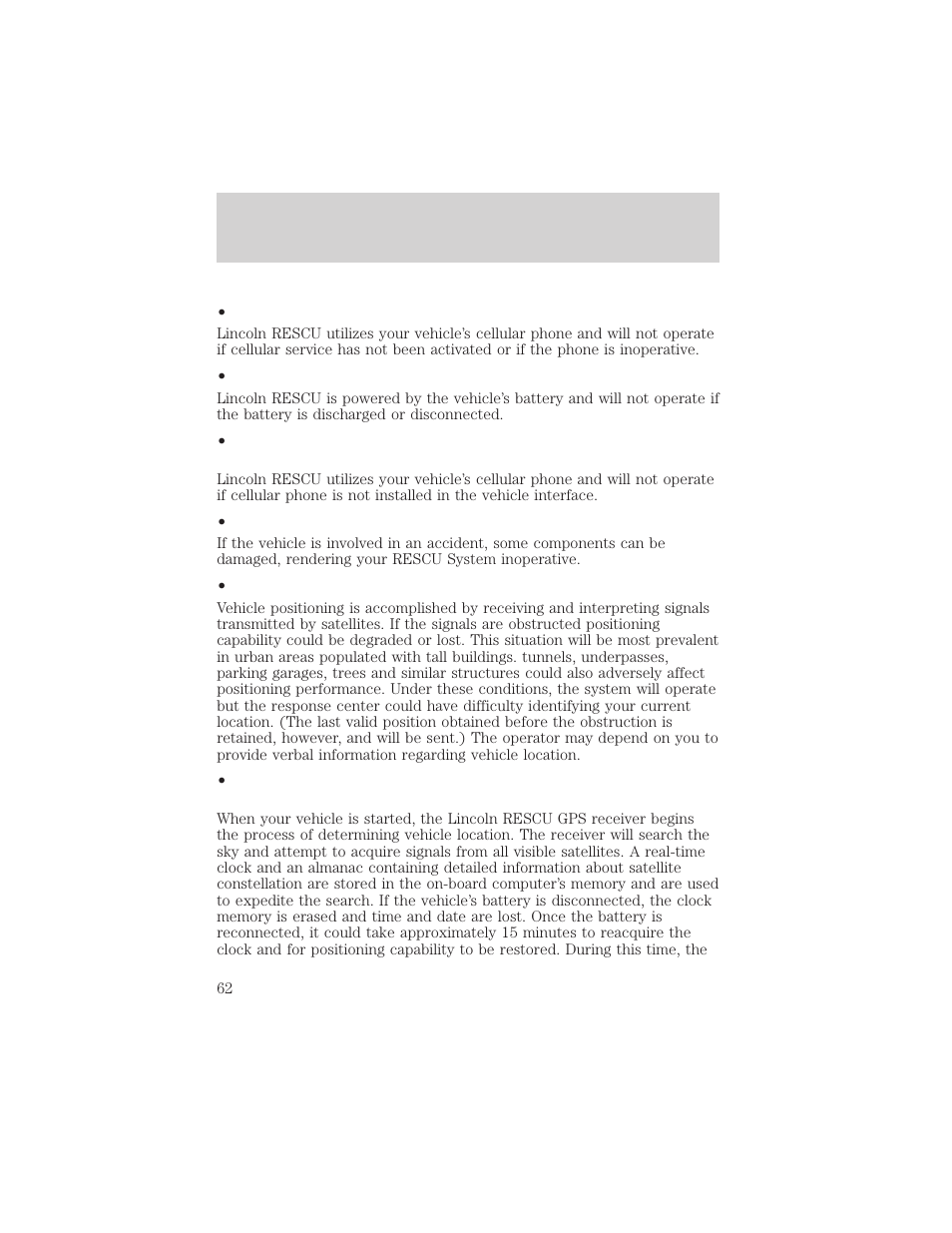 Controls and features | Lincoln 1999 Continental User Manual | Page 62 / 208