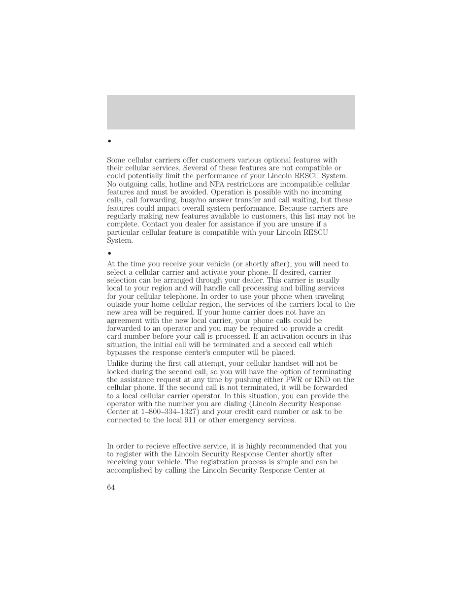 Controls and features | Lincoln 1999 Continental User Manual | Page 64 / 208