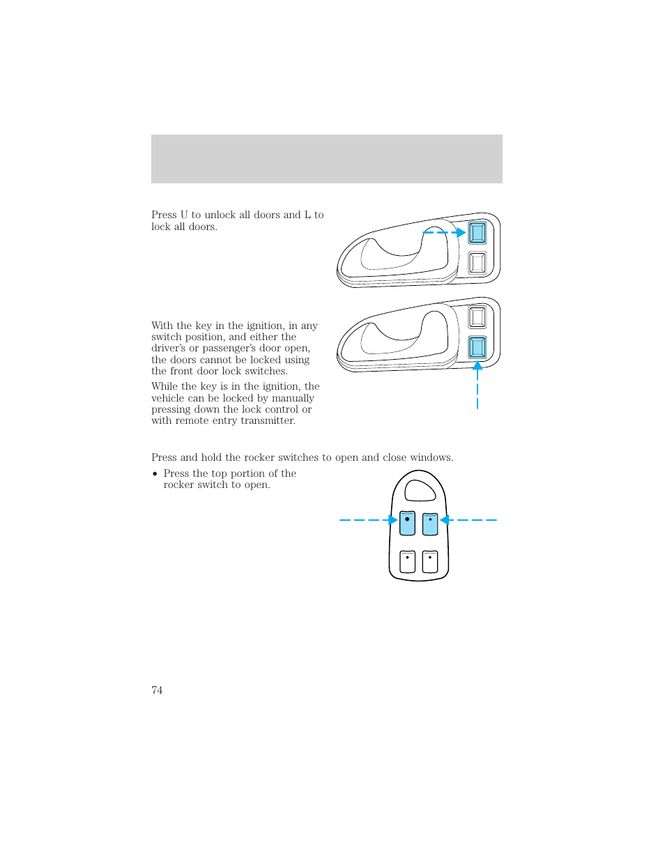 Controls and features | Lincoln 1999 Continental User Manual | Page 74 / 208