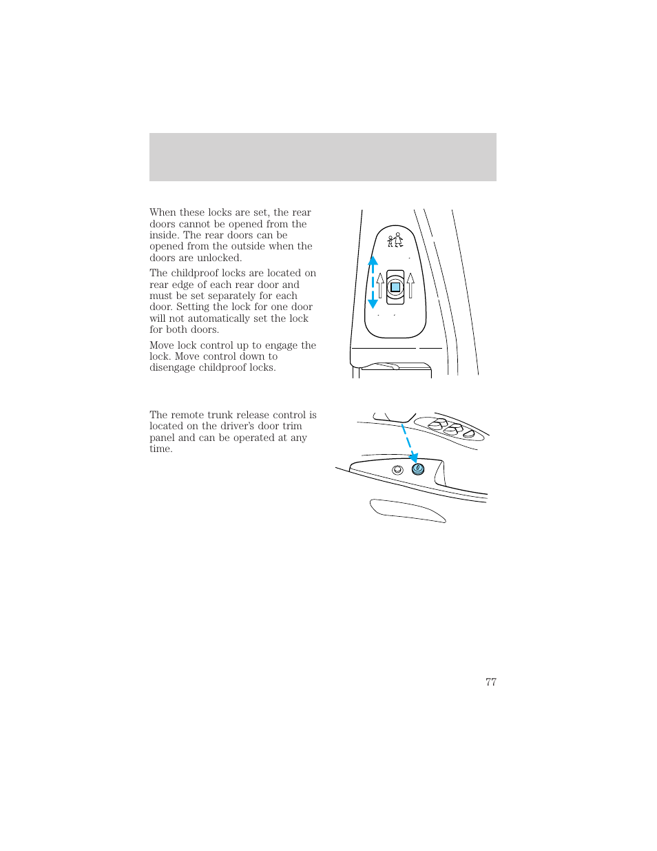 Controls and features | Lincoln 1999 Continental User Manual | Page 77 / 208