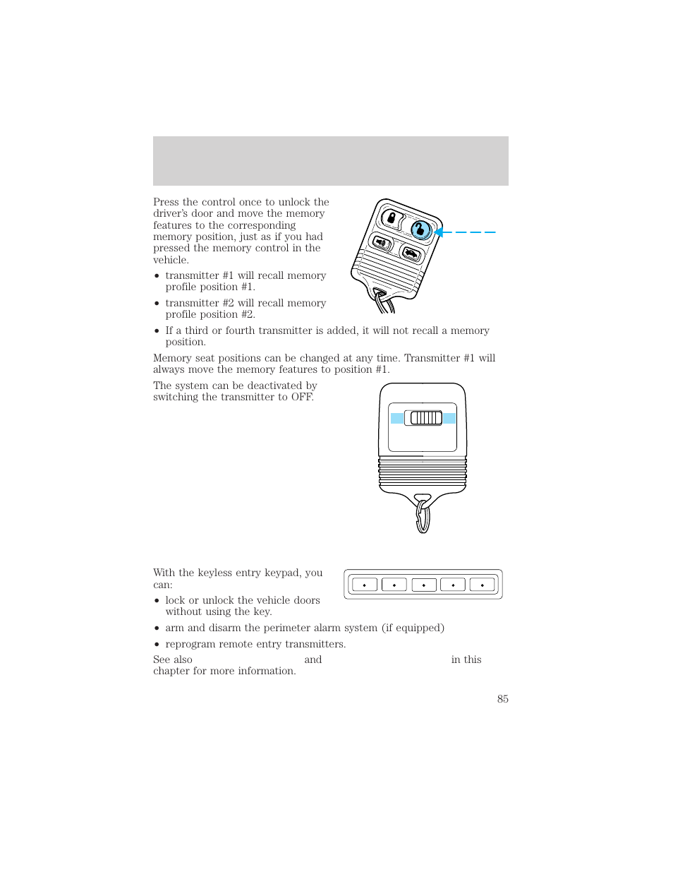 Controls and features | Lincoln 1999 Continental User Manual | Page 85 / 208