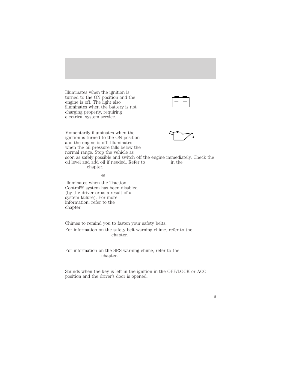 T/c off, Instrumentation | Lincoln 1999 Continental User Manual | Page 9 / 208