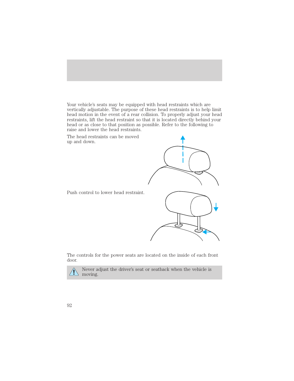 Seating and safety, Seating and safety restraints | Lincoln 1999 Continental User Manual | Page 92 / 208