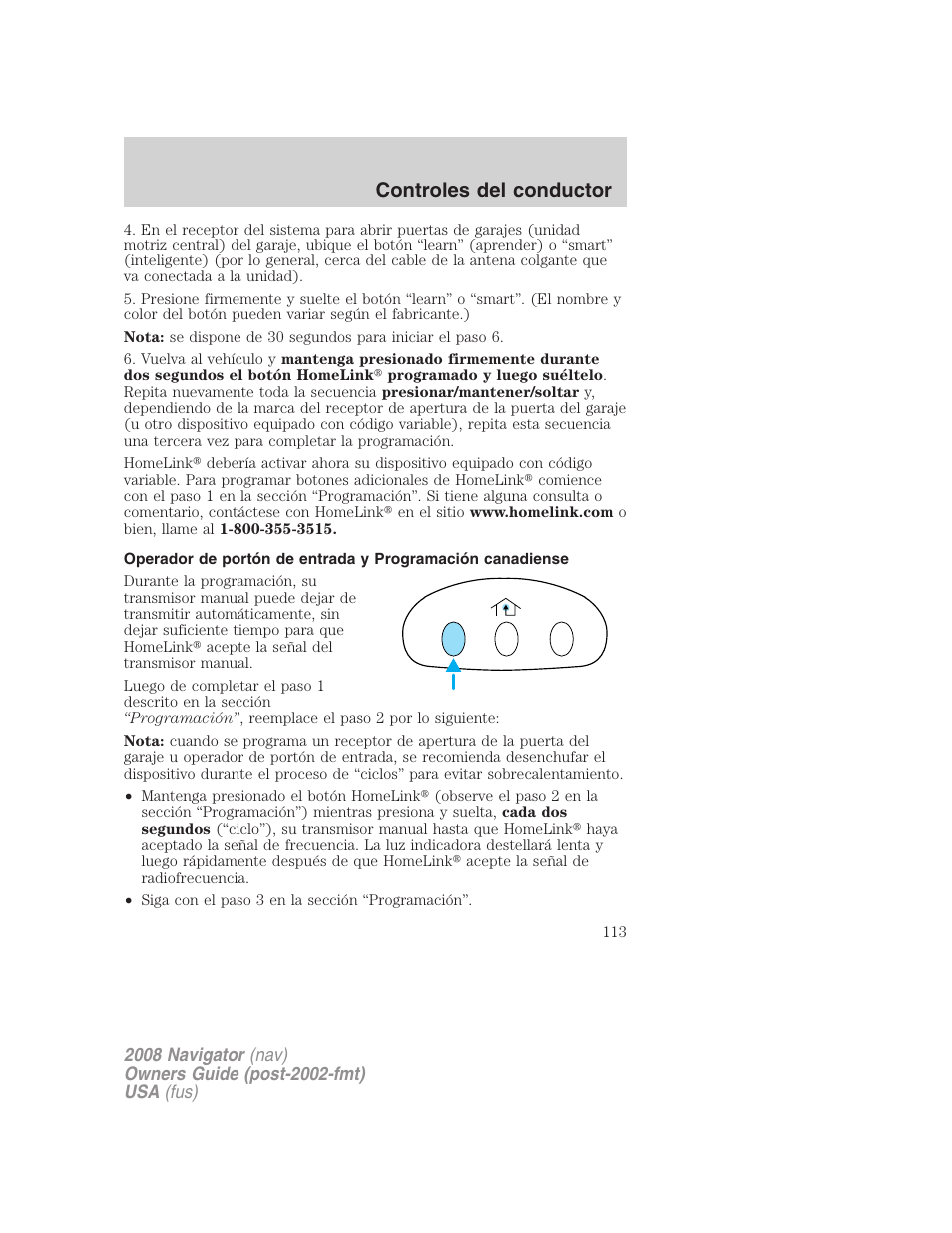 Controles del conductor | Lincoln 2008 Navigator User Manual | Page 113 / 750