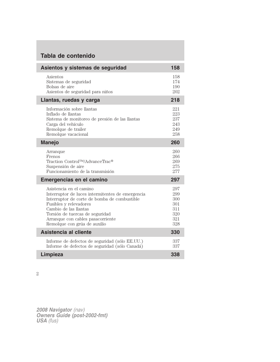 Lincoln 2008 Navigator User Manual | Page 2 / 750