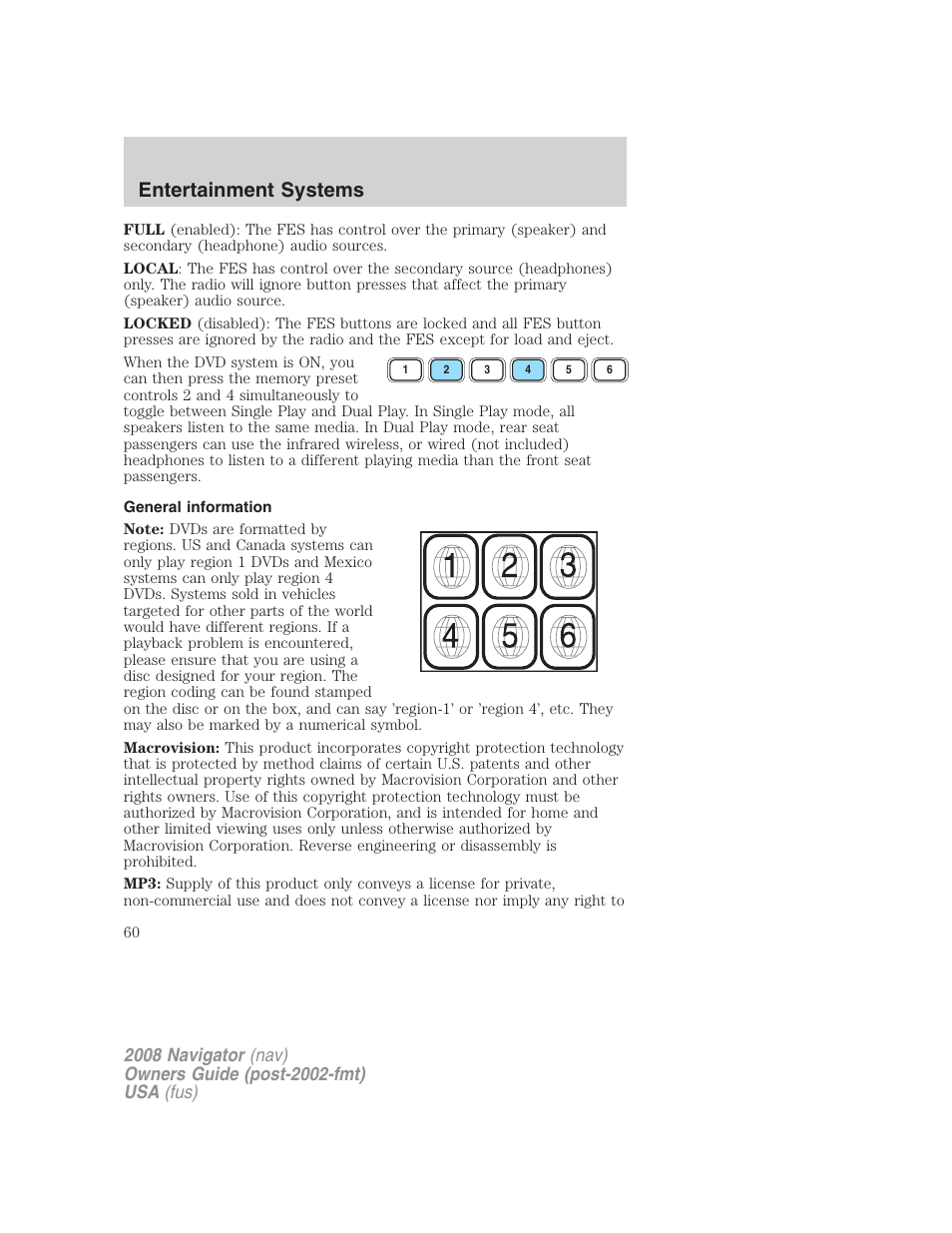 General information, Entertainment systems | Lincoln 2008 Navigator User Manual | Page 458 / 750