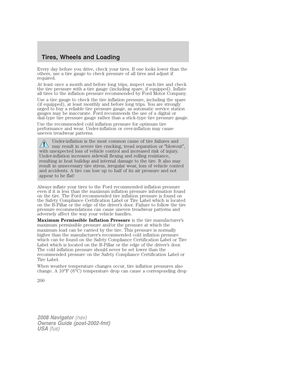 Tires, wheels and loading | Lincoln 2008 Navigator User Manual | Page 598 / 750