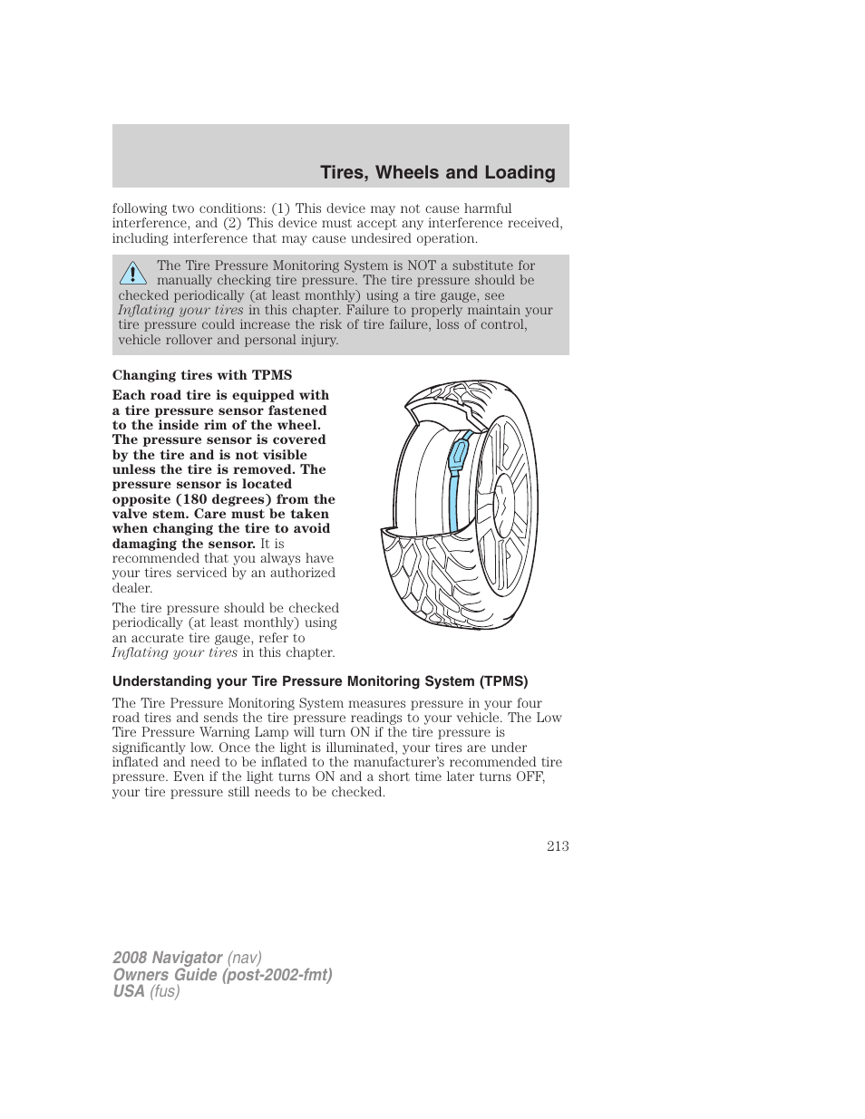 Tires, wheels and loading | Lincoln 2008 Navigator User Manual | Page 611 / 750