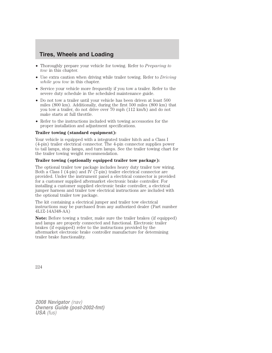 Tires, wheels and loading | Lincoln 2008 Navigator User Manual | Page 622 / 750
