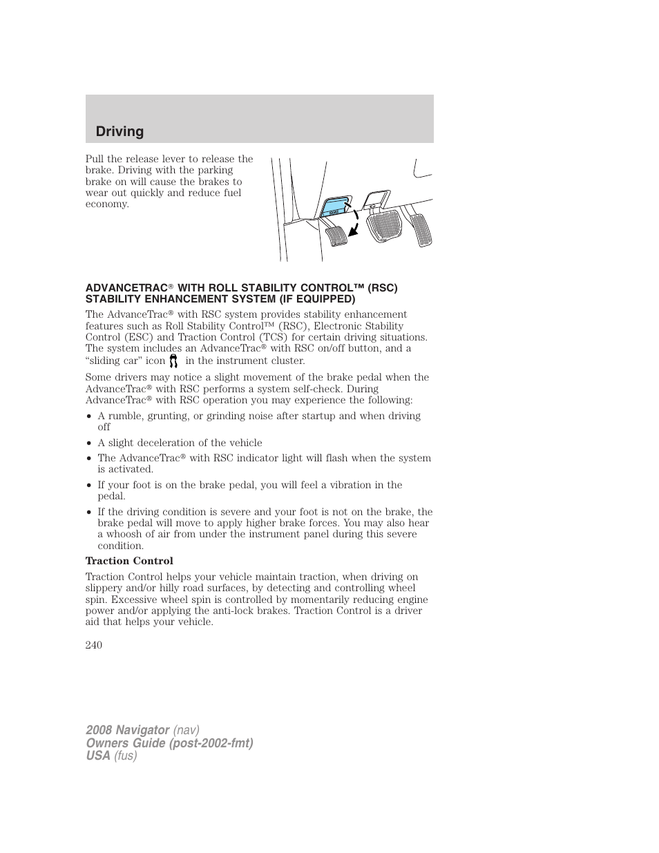 Driving | Lincoln 2008 Navigator User Manual | Page 638 / 750