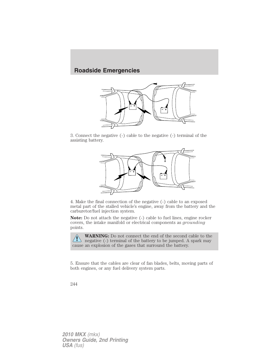 Roadside emergencies | Lincoln 2010 MKX User Manual | Page 244 / 311