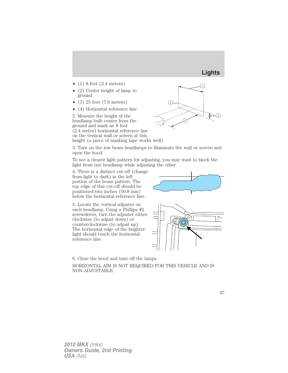 Lights | Lincoln 2010 MKX User Manual | Page 47 / 311