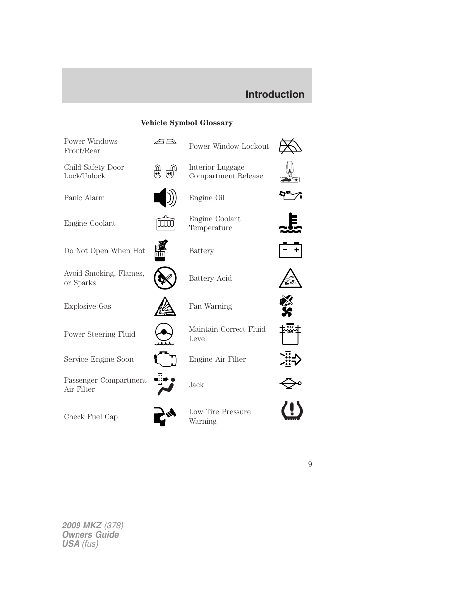 Introduction | Lincoln 2009 MKZ User Manual | Page 9 / 292