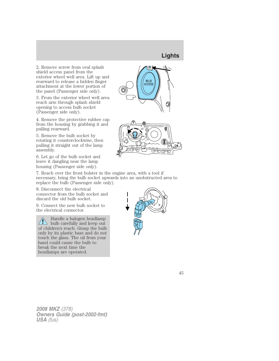 Lights | Lincoln 2008 MKZ User Manual | Page 45 / 280