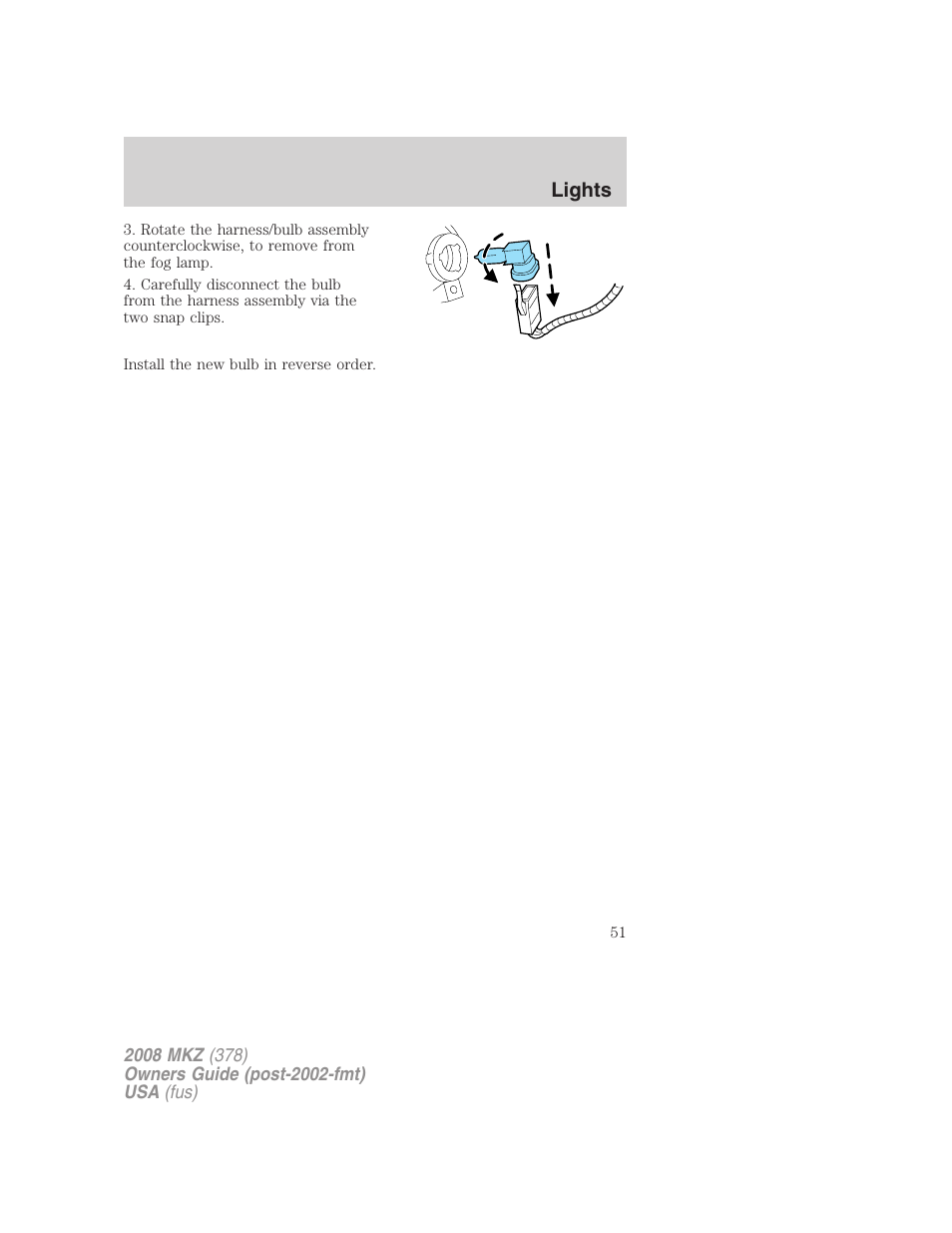 Lights | Lincoln 2008 MKZ User Manual | Page 51 / 280