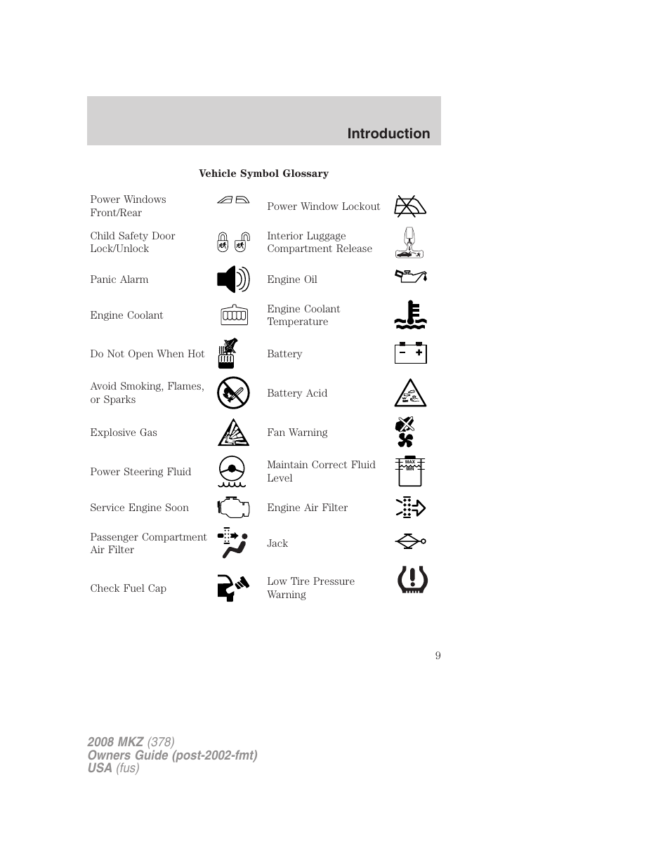 Introduction | Lincoln 2008 MKZ User Manual | Page 9 / 280