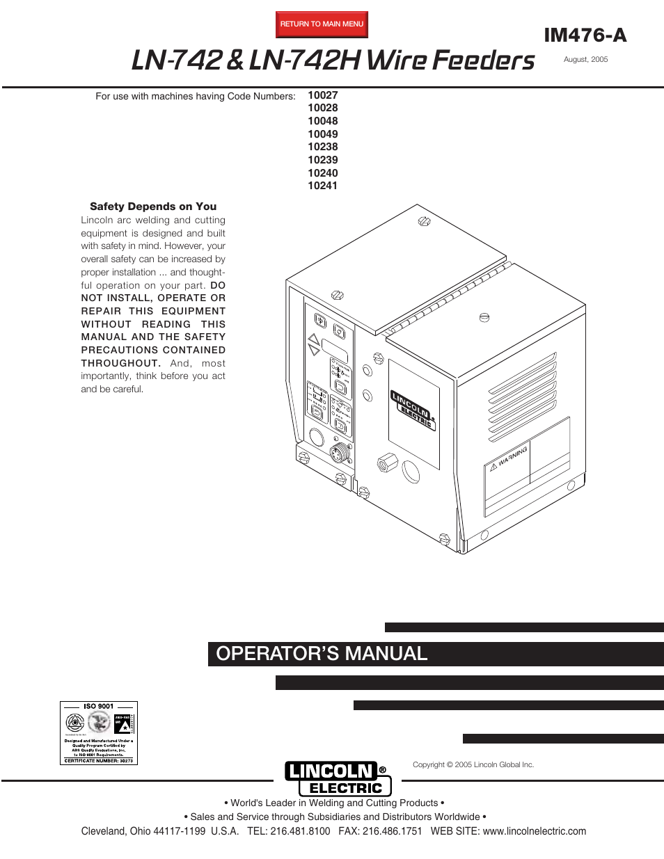 Lincoln LN-742H User Manual | 48 pages