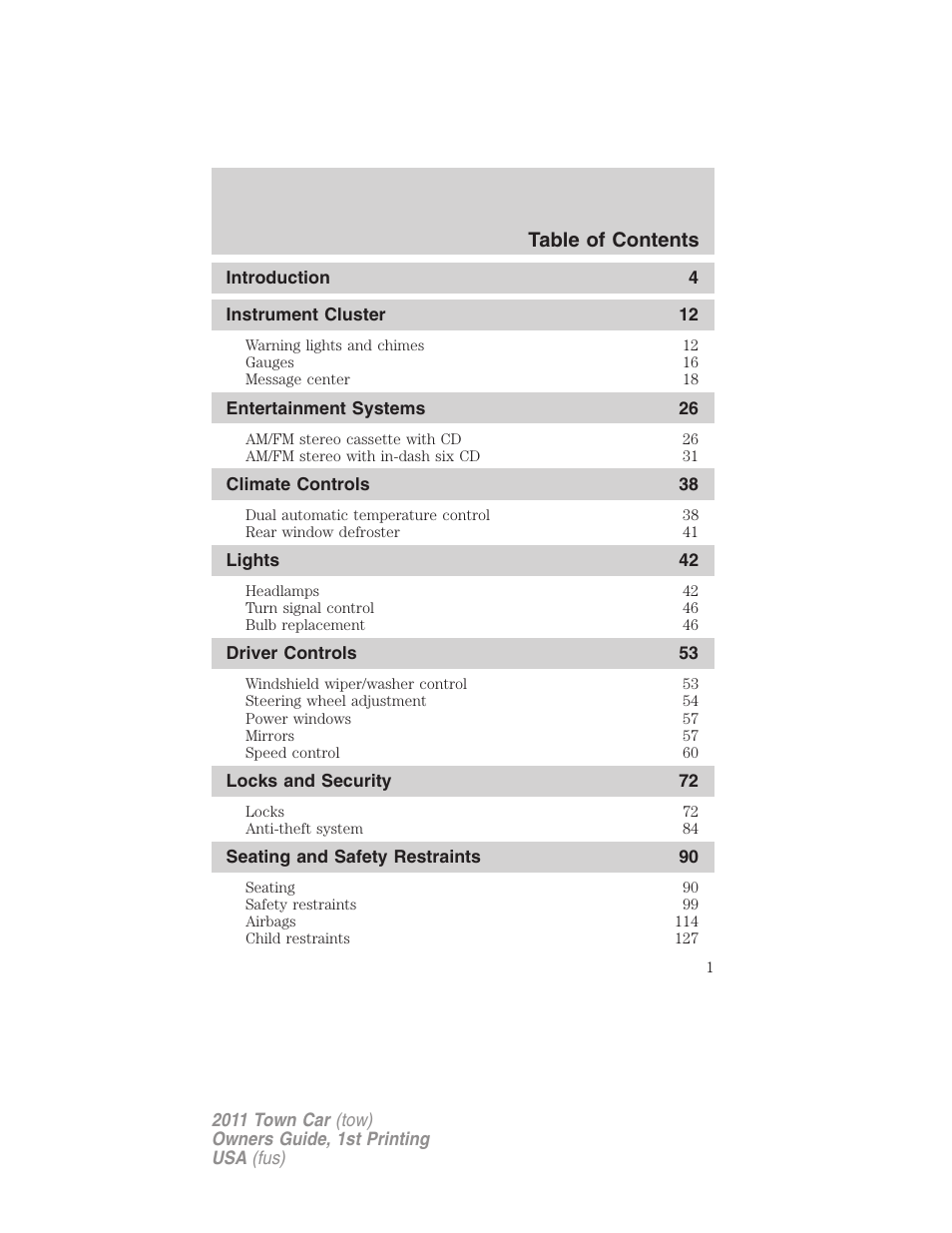 Lincoln 2011 Town Car User Manual | 308 pages